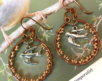 Bohostyle Earrings - Sparrow Earrings - Copper Jewelry