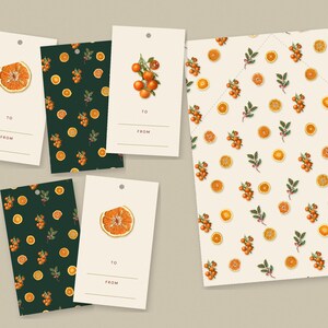 Christmas Dinner Invitation Suite, Editable Printable Invitation Menu Place Cards Gift Tags, Vintage Citrus Holly William Morris image 4