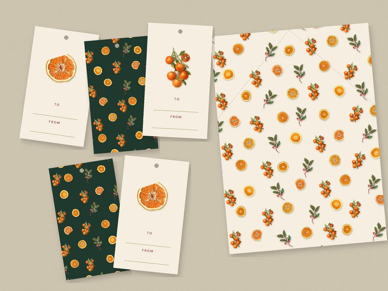 Christmas Dinner Invitation Suite, Editable Printable Invitation Menu Place Cards Gift Tags, Vintage Citrus Holly William Morris image 4