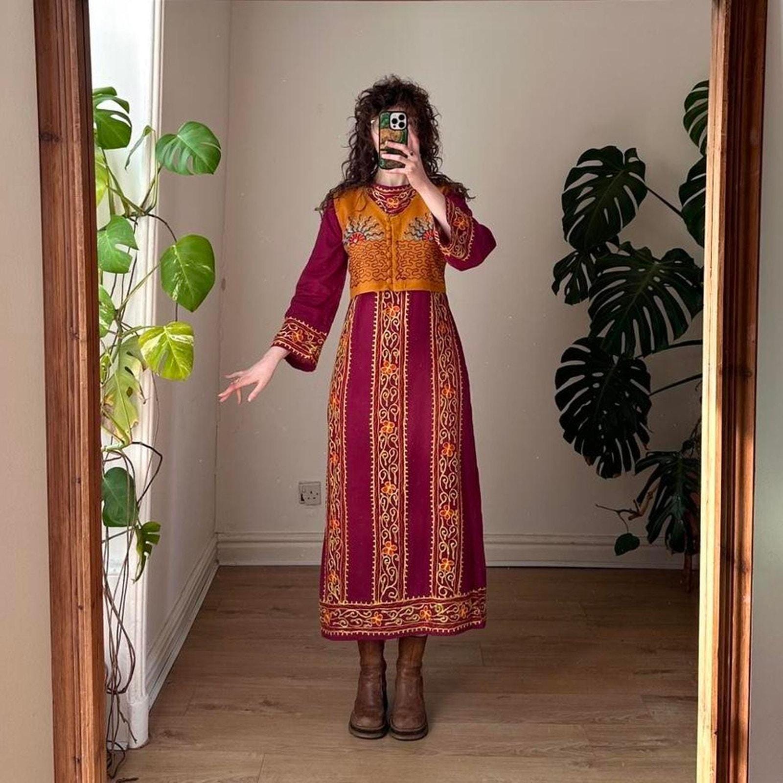 Antique calico dress - Etsy 日本