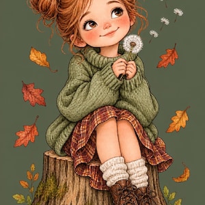 Cozy Autumn Friends Clipart Bundle, 10 Fall PNGs (Digital Download)