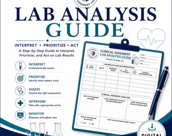 Nursing Lab Analysis Guide | Clinical Judgment Worksheet (Digital PDF)