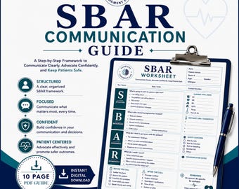 SBAR Communication Guide for Nursing Students | Nurse Report Worksheet (Digital PDF)