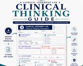 Nursing Clinical Thinking Guide | Patient Assessment Worksheet (PDF Download)