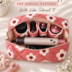 Airwrap Travel Bag Sewing Pattern, Quilted Box Pouch, Video Tutorial (PDF)