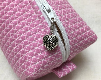 Heart Zipper Charm - Filigree Heart