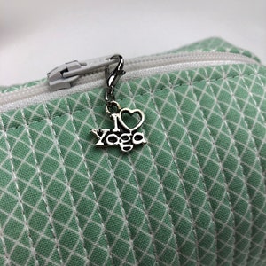 I Love Yoga Zipper Charm