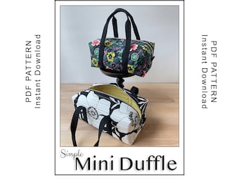 Simple Mini Duffle Sewing Pattern - PDF Instant Download