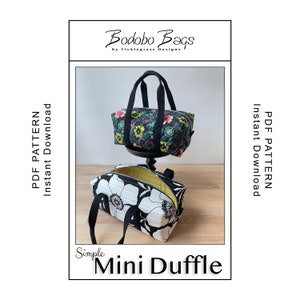 Simple Mini Duffle Sewing Pattern - PDF Instant Download
