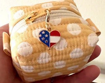 Patriotic Heart Zipper Charm