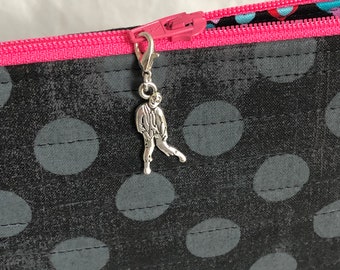 Zombie Zipper Pull: Antique Silver Charm