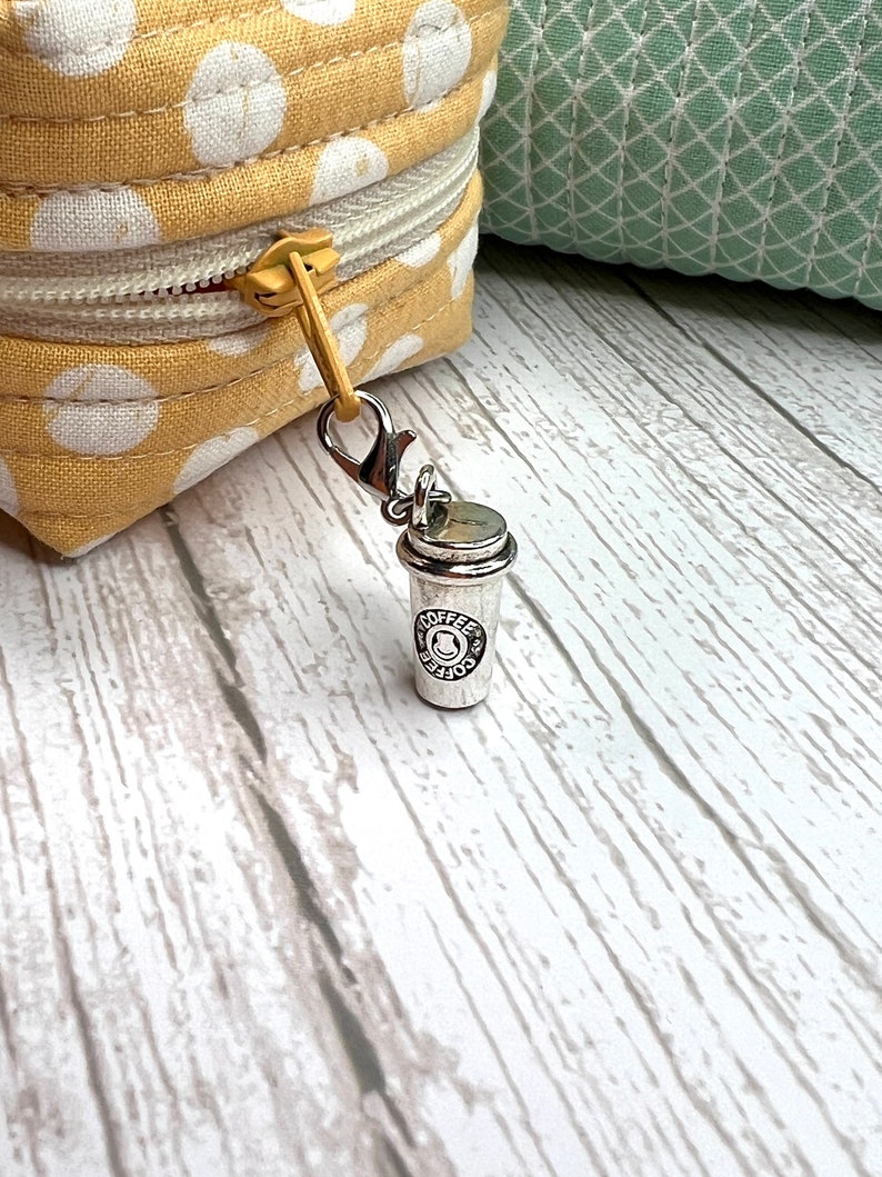 Coffee Cup w/Logo Zipper Charm image 1