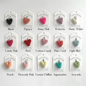Wool Felted Heart Zipper Charms