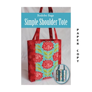 Simple Shoulder Tote Sewing Pattern - Paper Copy