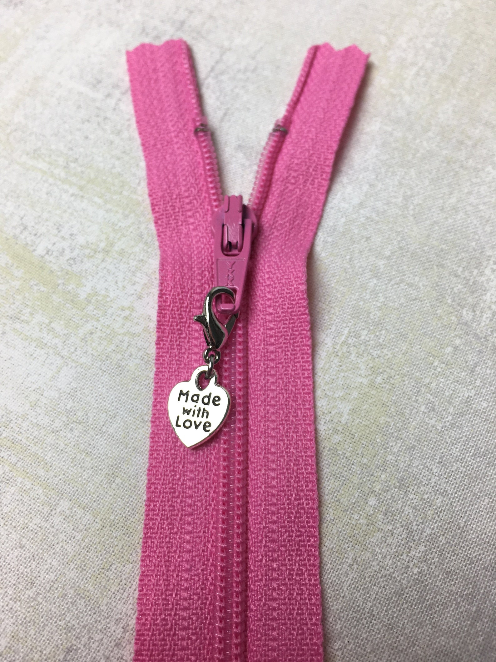 Made With Love Zipper Charm Made With Love Zipper Pull Etsy