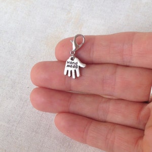 Hand Made Hand Zipper Charm, Hand Made Zipper Pull image 2