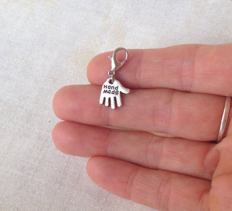 Hand Made Hand Zipper Charm, Hand Made Zipper Pull image 2