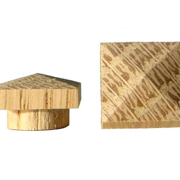 24 pk 1/2" White Oak Low Profile Pyramid Top Hole Plugs that fit a 3/8" hole