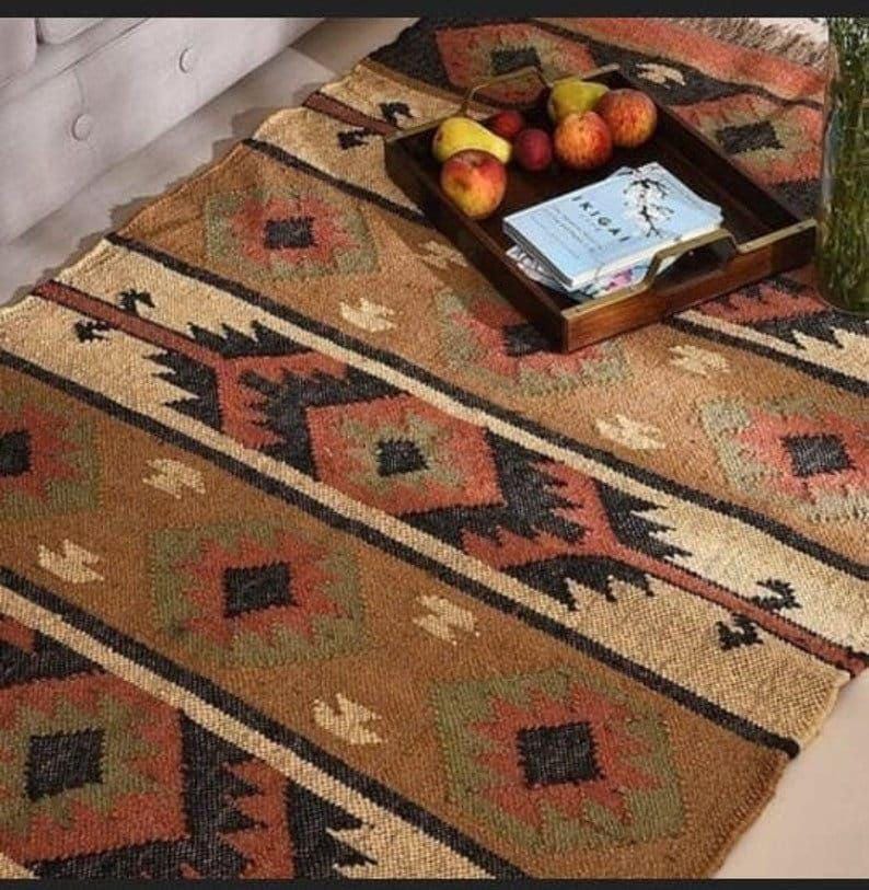 kilim rug
wool jute rug
jute rug
turkish rug
handwoven rug
8x10 kilim rug
rugs
large rug
boho rug
living room rug
vintage rug
navajo rug