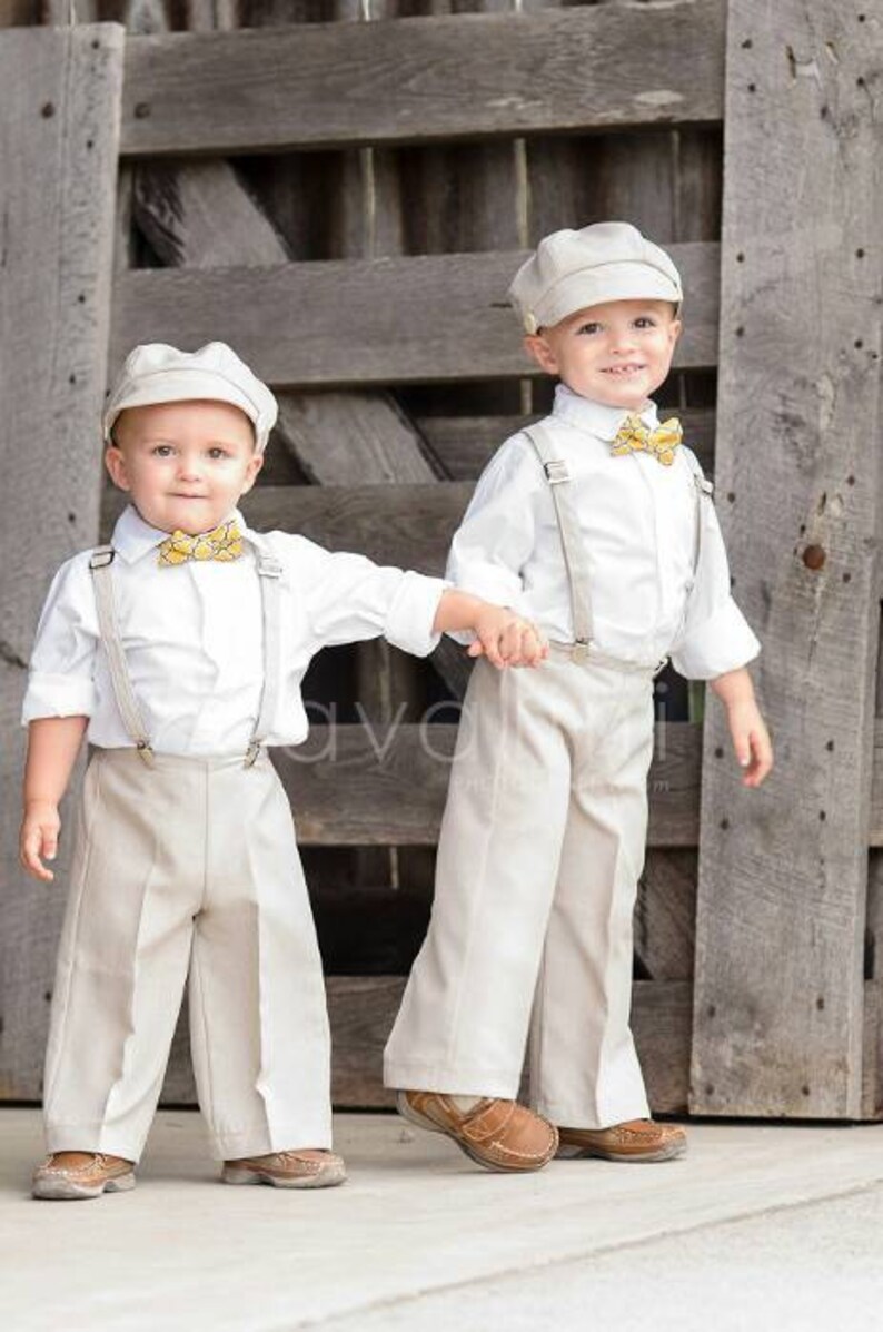 Ring Bearer outfit grey brown vintage wedding Newsboy hat Etsy 日本
