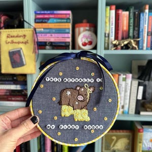 This Actually Is My First Rodeo Embroidery Hoop | Whimsical Cow Wall Art image 6