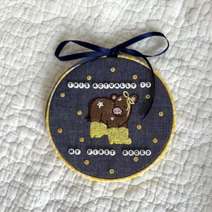 This Actually Is My First Rodeo Embroidery Hoop | Whimsical Cow Wall Art image 2