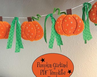 Felt Pumpkin Garland Template (PDF Download)