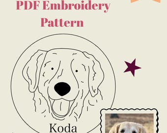 Custom Pet Portrait PDF Embroidery Pattern | Digital Download