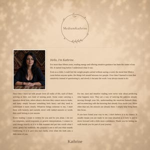 About MediumKathrine, an intuitive psychic medium and tarot reader with over fifteen years of experience offering honest, personal readings written for you alone, never from a template or AI
