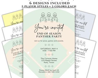 Editable Team Party Invitation Template | Canva Party Invite | Printable Digital Download | 6 Designs Included