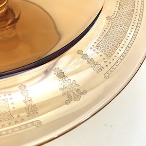 Amber Pedestal Dessert Hors d&#39;oeuvres Sandwich Cupcake Cookie Server Tray Dish