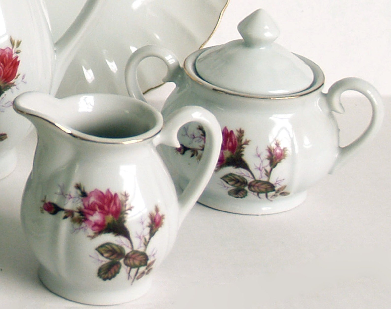 Vintage 1950's Moss Rose Porcelain Tea Set Marked Japan | Etsy