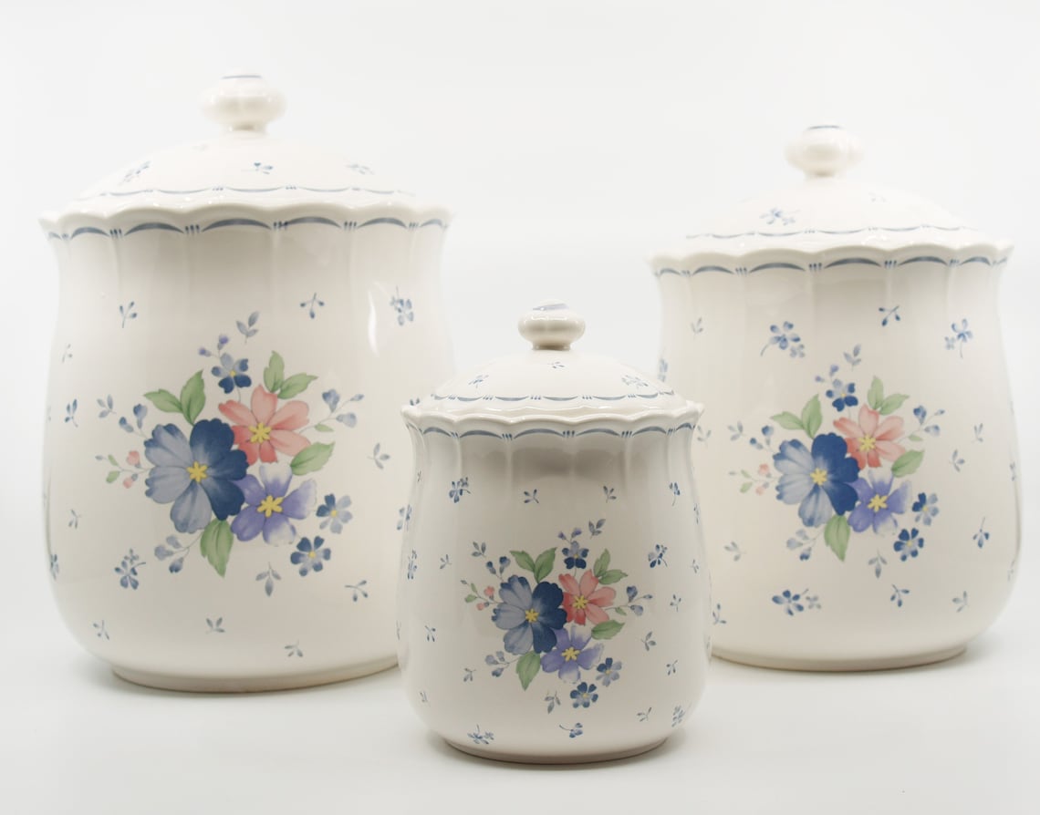 Set of Canisters Nikko Dauphine Discontinued Pattern Etsy