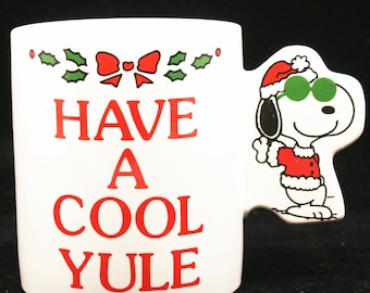 Snoopy Peanuts Coffee Mug Have a Cool Yule Christmas Holiday Novelty Ceramic