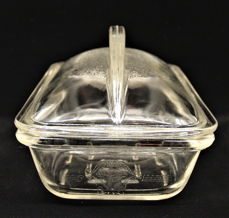 McKee Glasbake Casserole Dish Clear MG5 Scroll Poppy Design Etsy