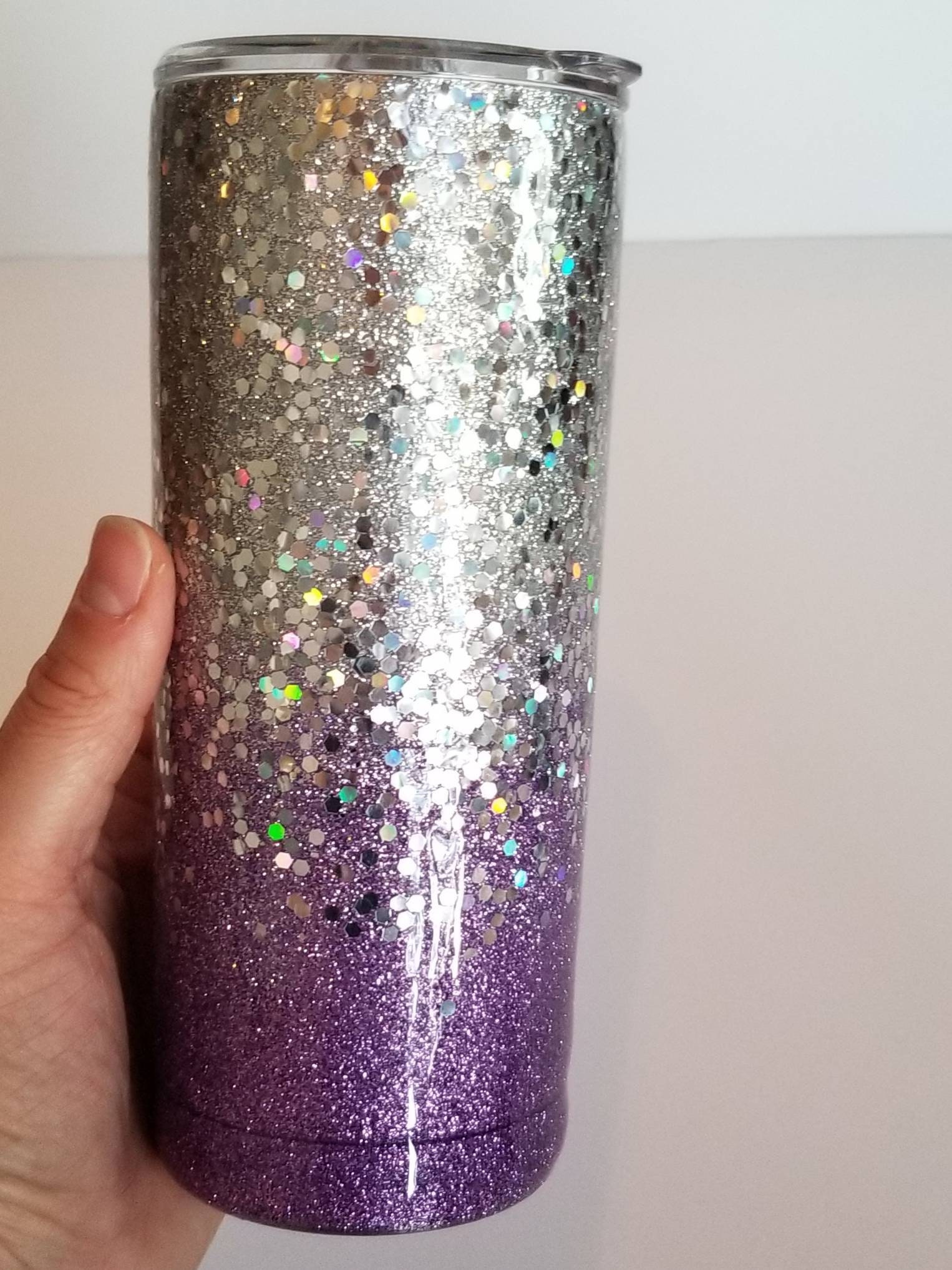 Purple Glitter Tumbler | Etsy