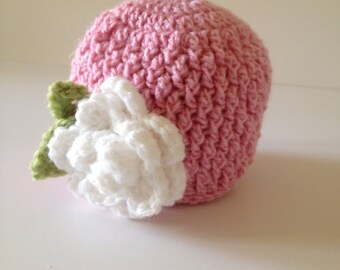 SALE!!!! Newborn Pink Flower Hat