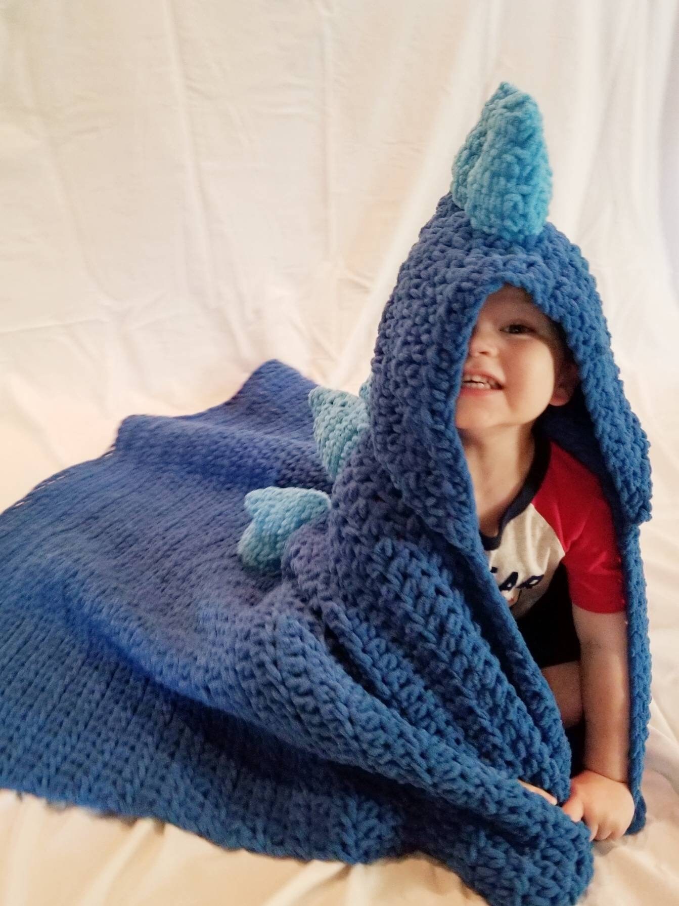 Dinosaur Hooded Blanket Etsy
