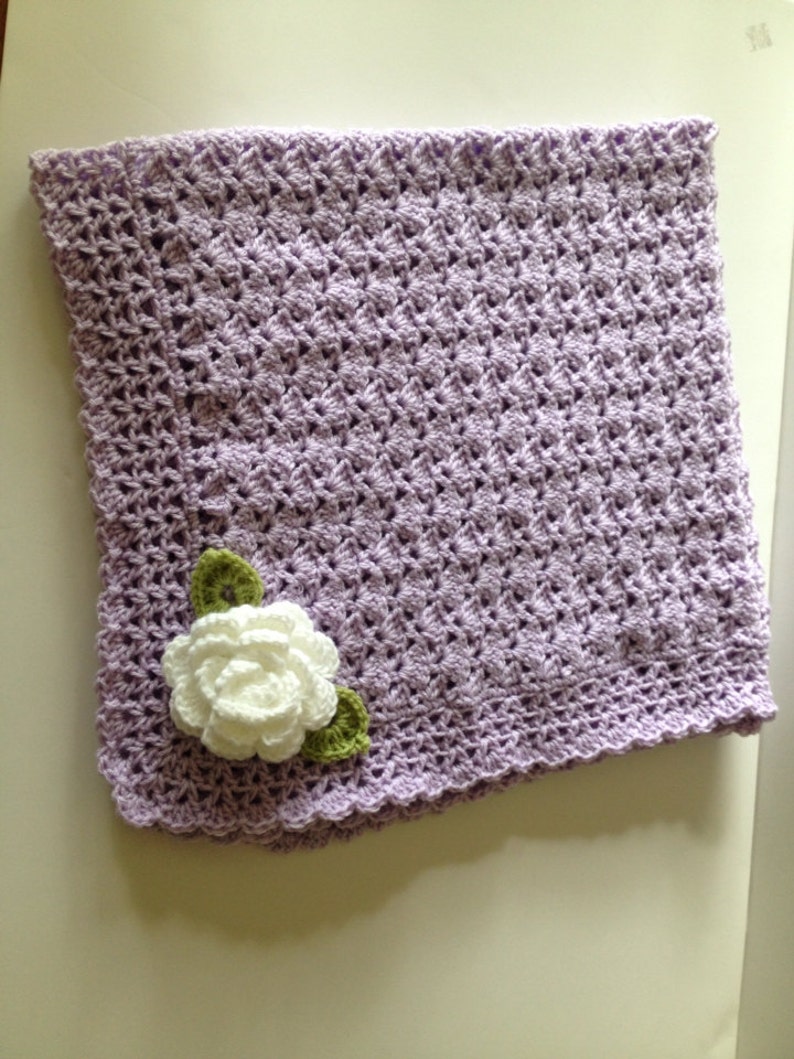 Purple flower baby blanket Etsy