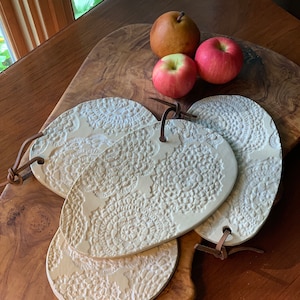 Handmade Ceramic Cheese Board: Rustic White Kitchen Platter