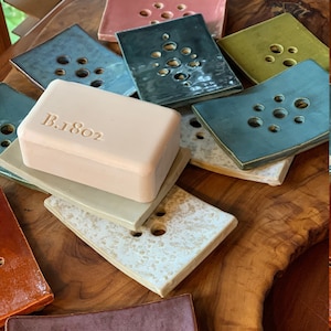9 Ounce Bar, Large Soap, Soap Dish, One of a kind, Ceramic, Handmade, Dishwasher Safe,