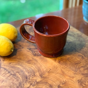 Handmade Speckled Ceramic Mug: Brick Orange Coffee Cup, 10 oz