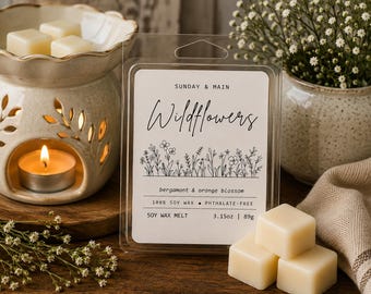 Wildflowers Soy Wax Melt | Bergamot Orange Blossom Fragrance