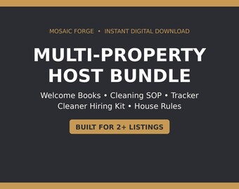 Multi Property Airbnb Host Bundle | Welcome Book System, Cleaning SOP, Expense Tracker + Cleaner Hiring Kit for STR Portfolios