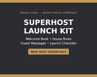 Superhost Launch Kit | Welcome Book, House Rules, Guest Messages (Digital Download)