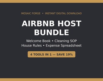 Airbnb Host Bundle | Welcome Book, Cleaning SOP, House Rules, Expense Spreadsheet (Digital Download)