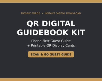 QR Code Welcome Book Kit | Phone-First Airbnb Guest Guide (Digital Download)