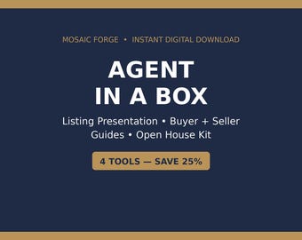 Real Estate Agent Marketing Bundle | Listing Presentation, Buyer + Seller Guides, Open House Kit | Editable Realtor Templates