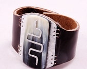 Cow Horn_Leather Cuff