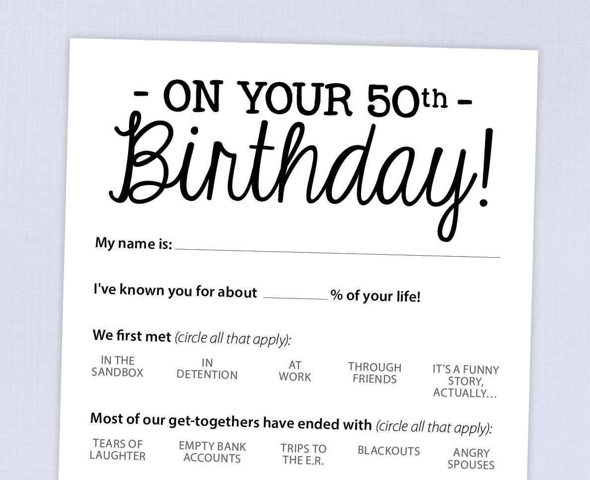 34+ Free Printable 50Th Birthday Party Games